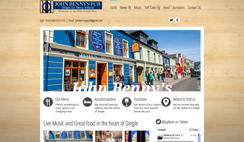 John Benny's Pub Website with MP3 player